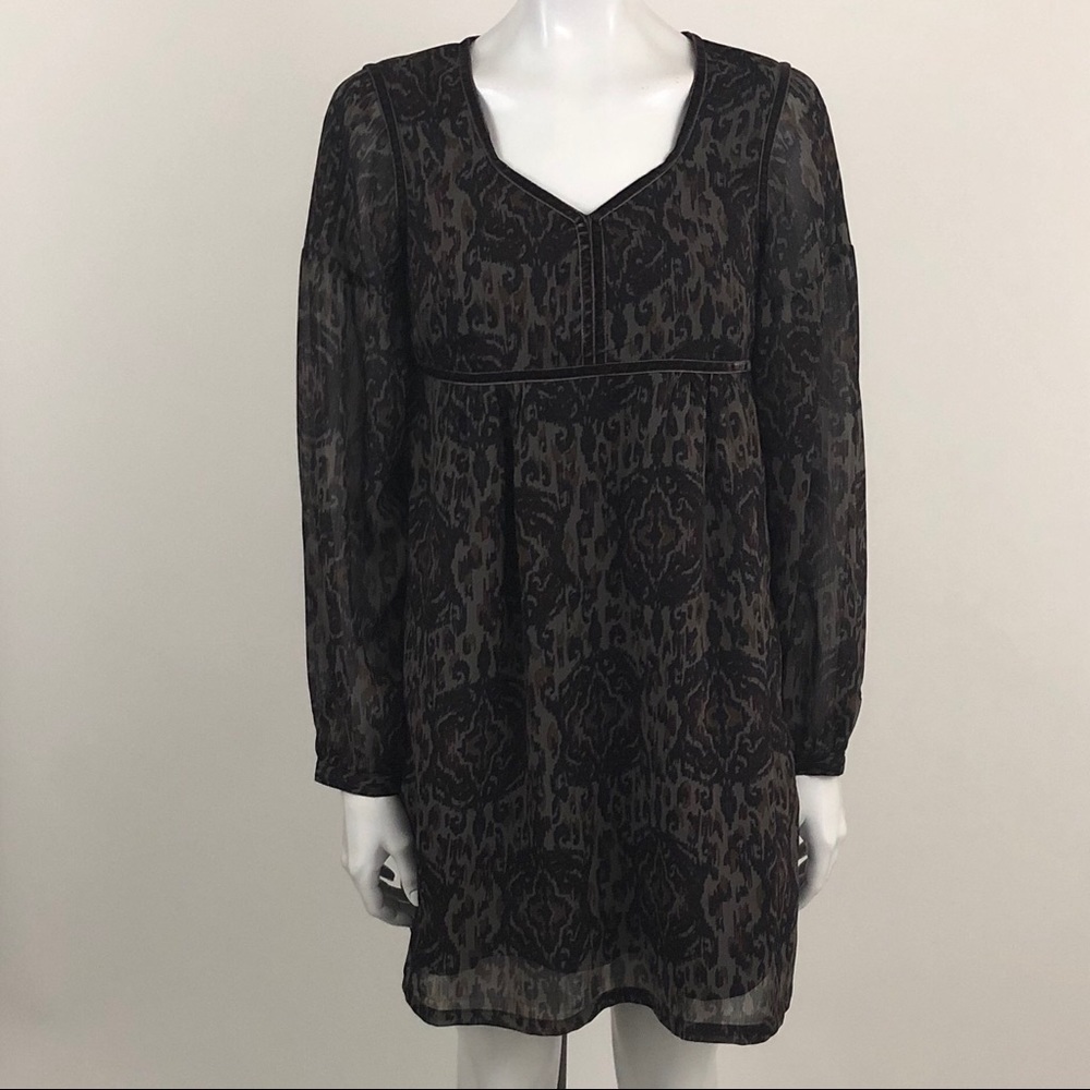 Nicole Richie Size 2 Brown Velvet Trim Dress